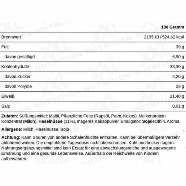 XXL Nutrition Delicious Protein Spread Schokolade Haselnuss 350g – Bild 2