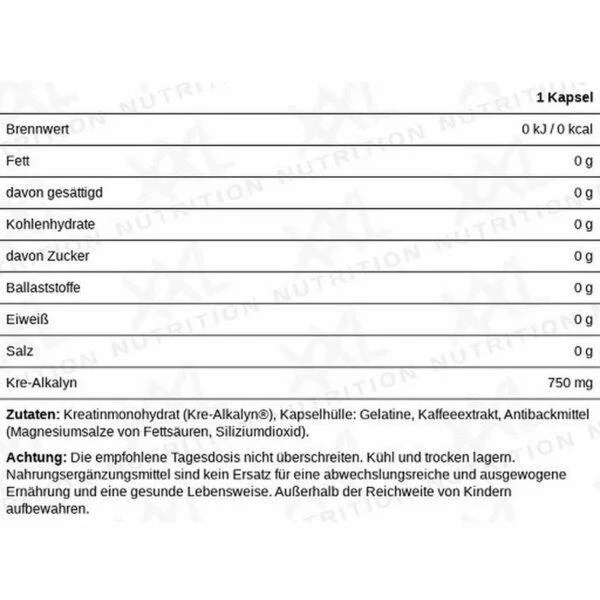 XXL Nutrition Kre-Alkalyn 120 Caps – Bild 2