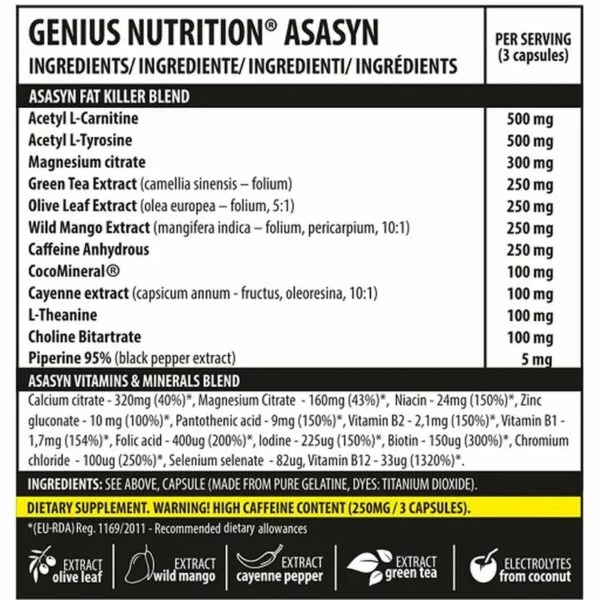 Genius Nutrition Asasyn 180 Kapseln – Bild 2