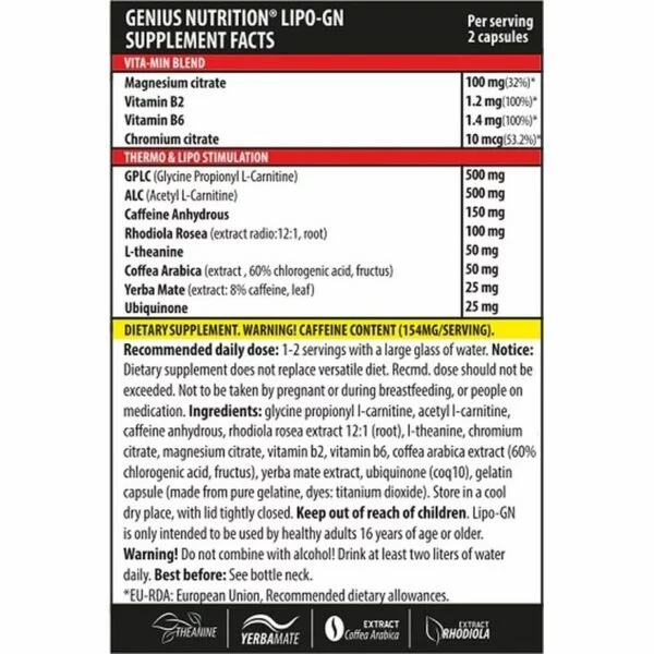 Genius Nutrition LIPO-GN 90 Kapseln – Bild 2