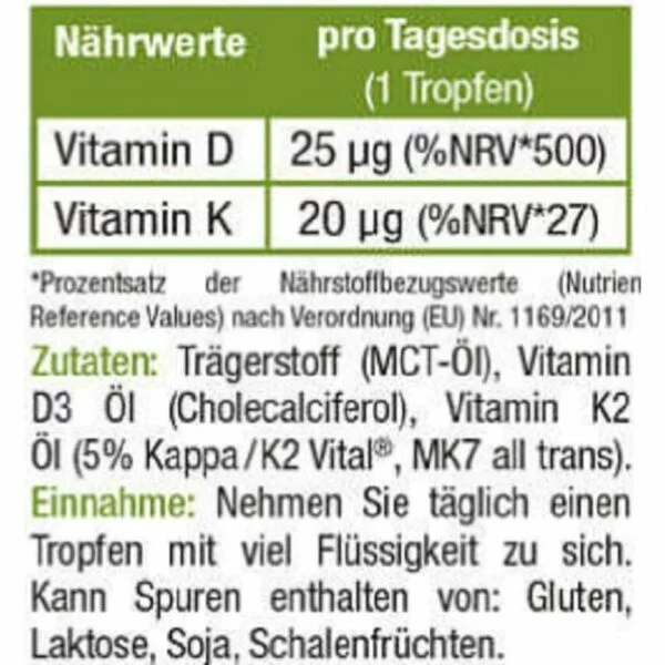 Sinob Vitamin D3 + K2 Tropfen 10ml – Bild 2