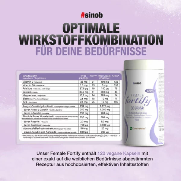 Sinob Female Fortify - 120 Kapseln – Bild 3