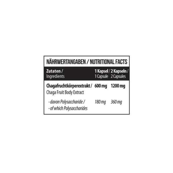MST - Chaga Mushroom 1200mg 60 Kapseln