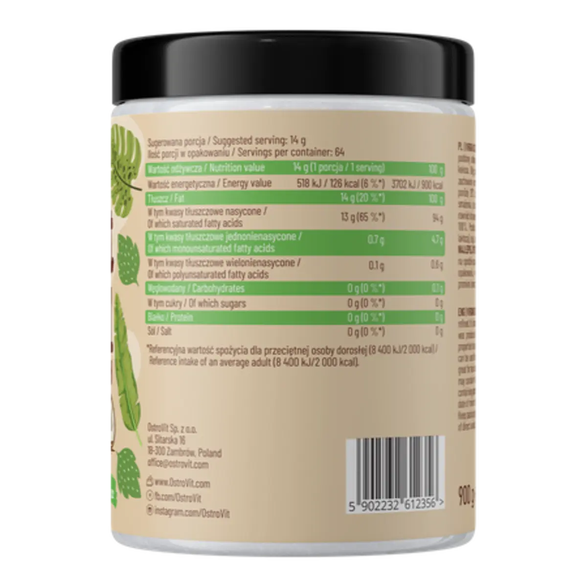 Ostrovit Coconut Oil 900g Ostrovit Coconut Oil 900g – Bild 3