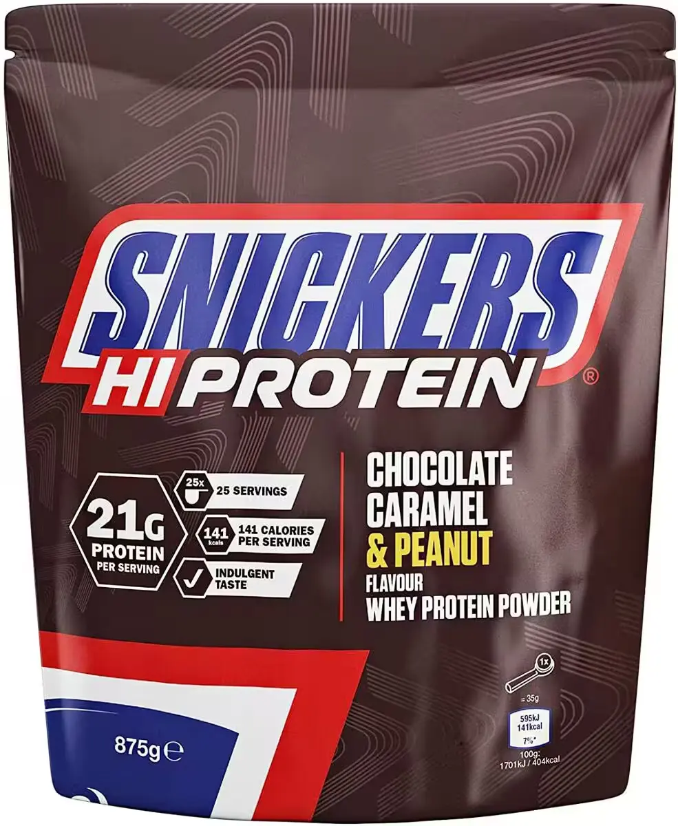 Snickers Protein Powder 875g/455g - Chocolate, Caramel & Peanut Snickers Protein Powder 875g/455g - Chocolate, Caramel & Peanut